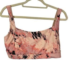 Gymshark Gym Shark Womens Pink Print Bikini Top Swimsuit Bathing Suit sz M